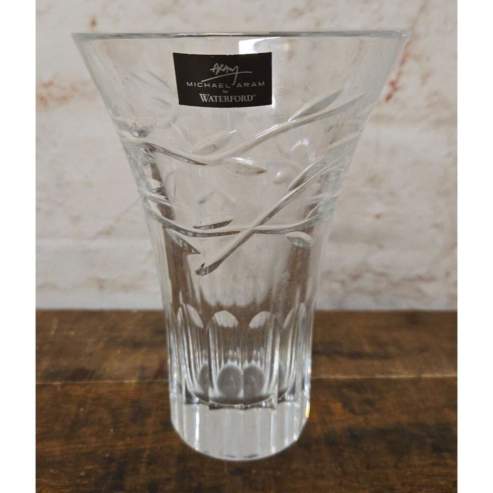 New: Waterford Clear Crystal Flared 6" Vase by  Michael Aram Made in Ireland